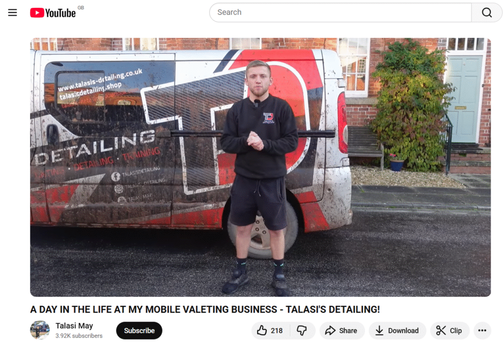 Get More Mobile Valeting Customers - YouTube Videos Example